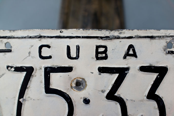 License plate in Cuba, April 2013.photo © James Duncan Davidson.