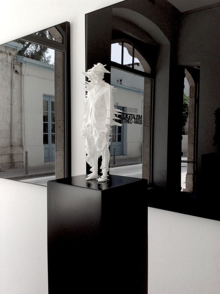 #statueoftheomass / 3d print / nylon.Installation view from the #postdigitalism exhibition / Morfi Gallery, Limassol, Cyprus.