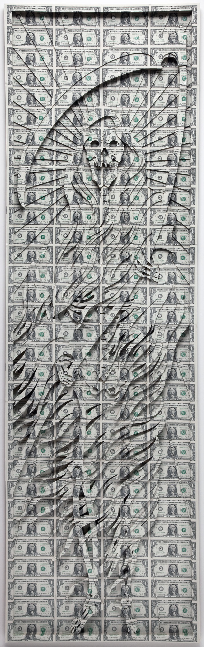 Scott Campbell’s Skulls made of US Currency.