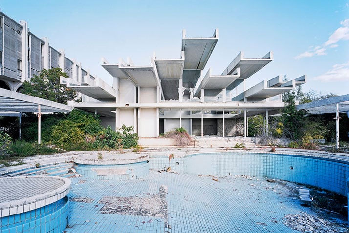 Haludovo in 2012: an investment ruin. The abandoned swimming pools of the Hotel Palace. Photo: Daniele Ansidei 2012. Photo © CCN Images, Zagreb.