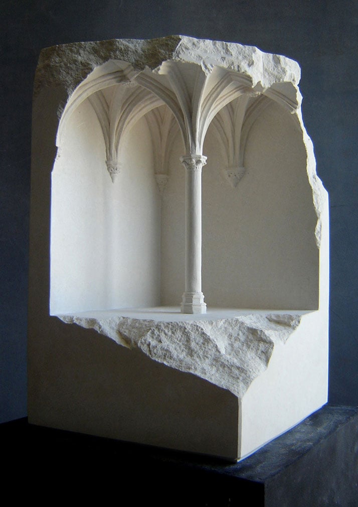 Matthew Simmonds, Vaulted Space, Limestone 2008, height 39cmClient: Mastercard, Romephoto © Matthew Simmonds.