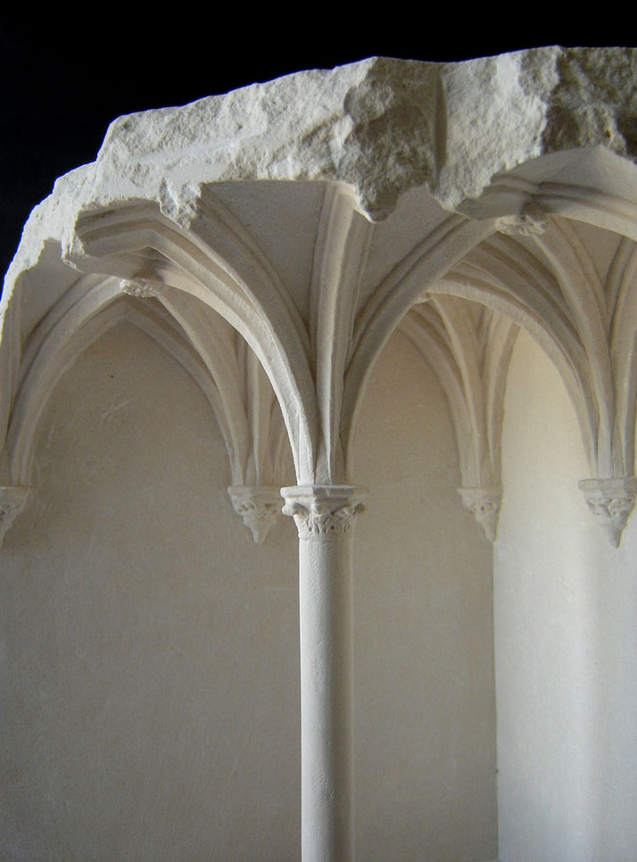 Matthew Simmonds, Vaulted Space (detail), Limestone 2008, height 39cmClient: Mastercard, Romephoto © Matthew Simmonds.