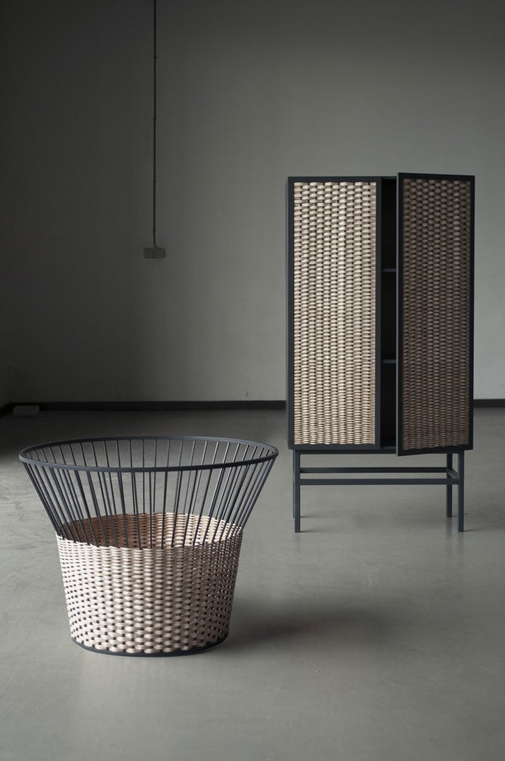 Meet the wicker, a series of products reflecting different qualities of the wicker material implemented in industrial metal furniture. © Chudy and Grase.AWARDS: Product design of the year 2014 (Latvia) | Best product prototype 2014 (Latvia).