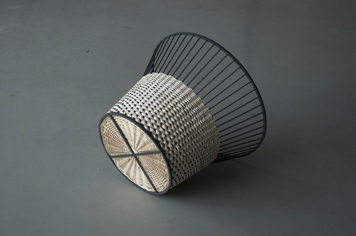Meet the wicker, basket made from a steel skeleton (square metal ribs) with woven wicker. © Chudy and Grase.AWARDS: Product design of the year 2014 (Latvia) | Best product prototype 2014 (Latvia).
