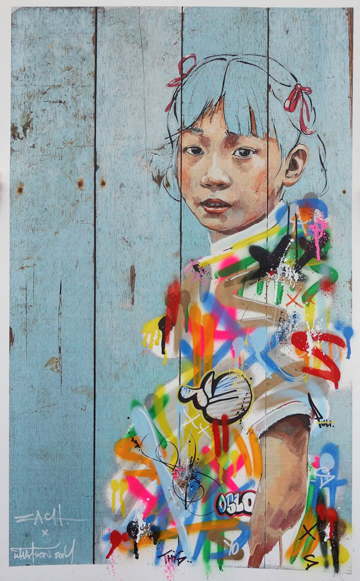 Different Strokes (collaboration with Martin Whatson). Photo courtesy of Ernest Zacharevic.