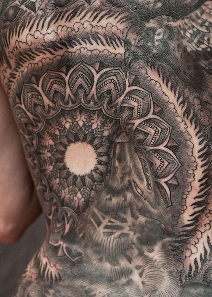 Tattoo art by Thomas Hooper, 2012. From the book 'Forever: The New Tattoo'. Copyright Gestalten 2012.