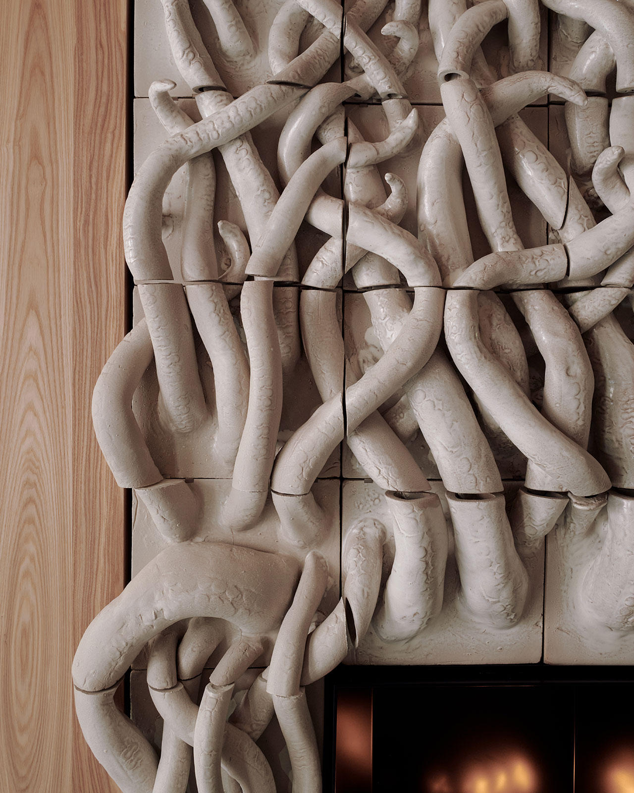 Bespoke bas relief ceramic installation by Souraya Haddad.
Photography by Michael Sinclair.