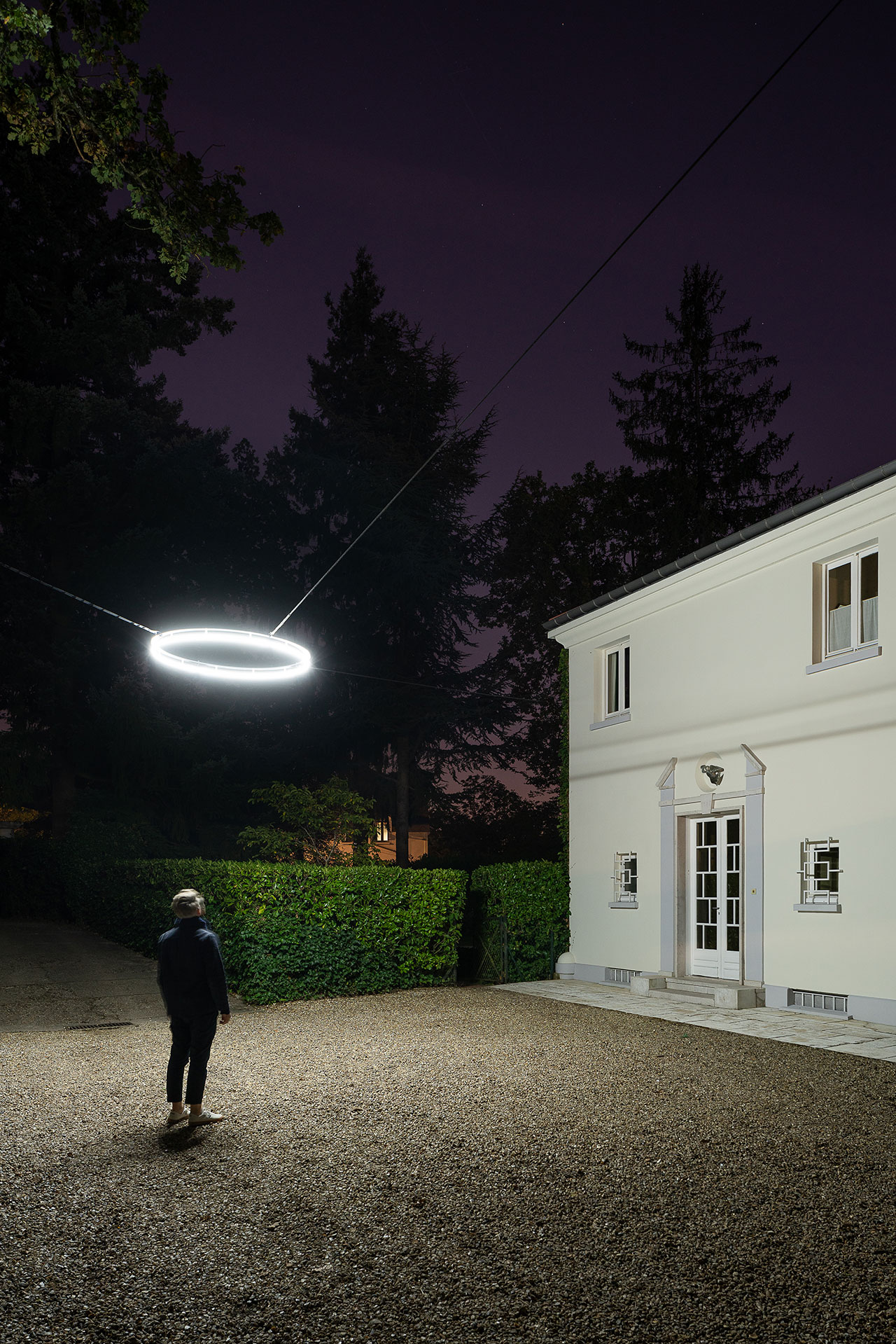 "Le Saint" light installation by Franklin Azzi commissioned for Genius Loci at L'Ange Volant.
© Le Saint, Franklin Azzi, 2021. Photography Stéphane Aboudaram | We Are Content(S)