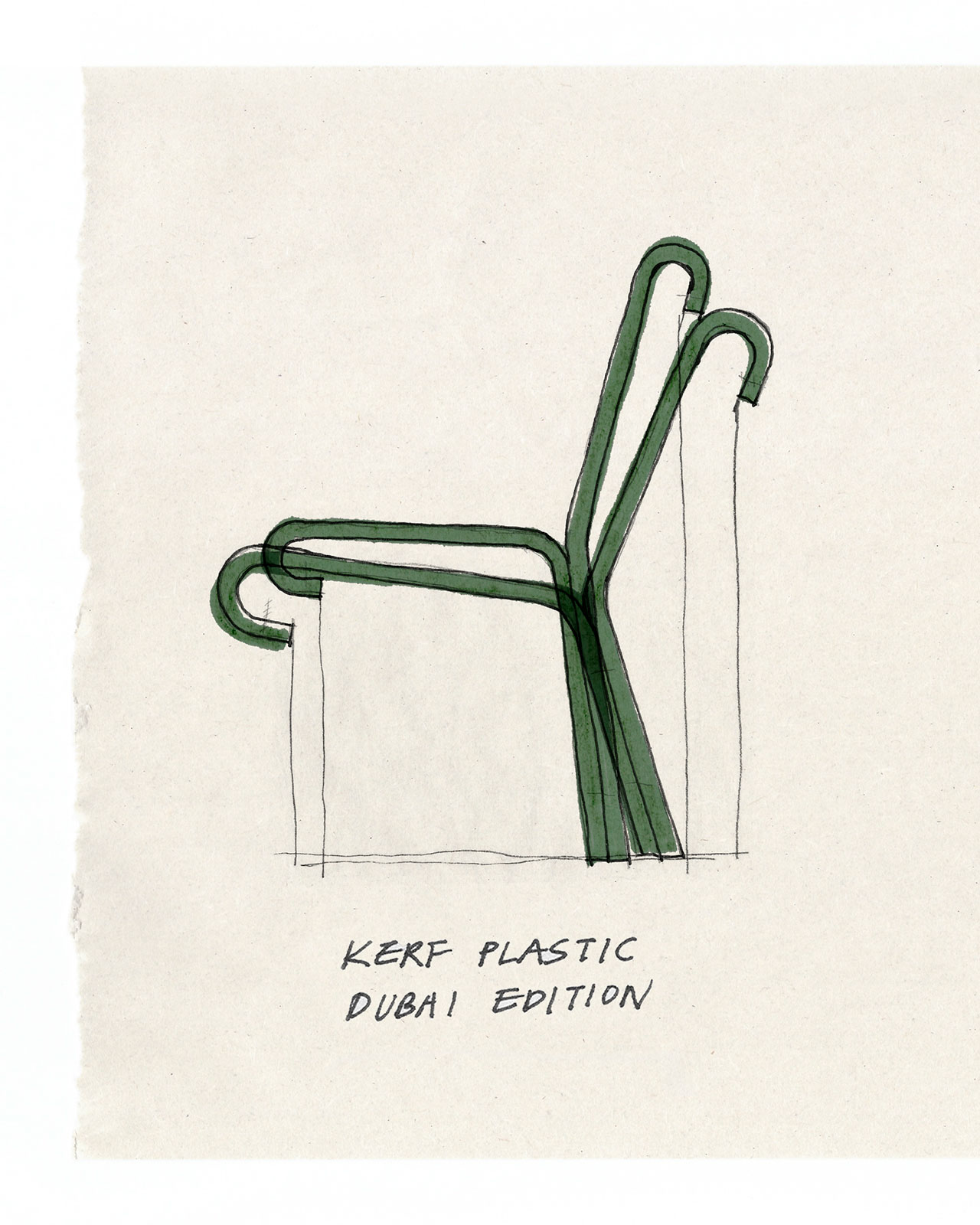 Sketch of Kerf Plastic by Kuo Duo. © Kuo Duo