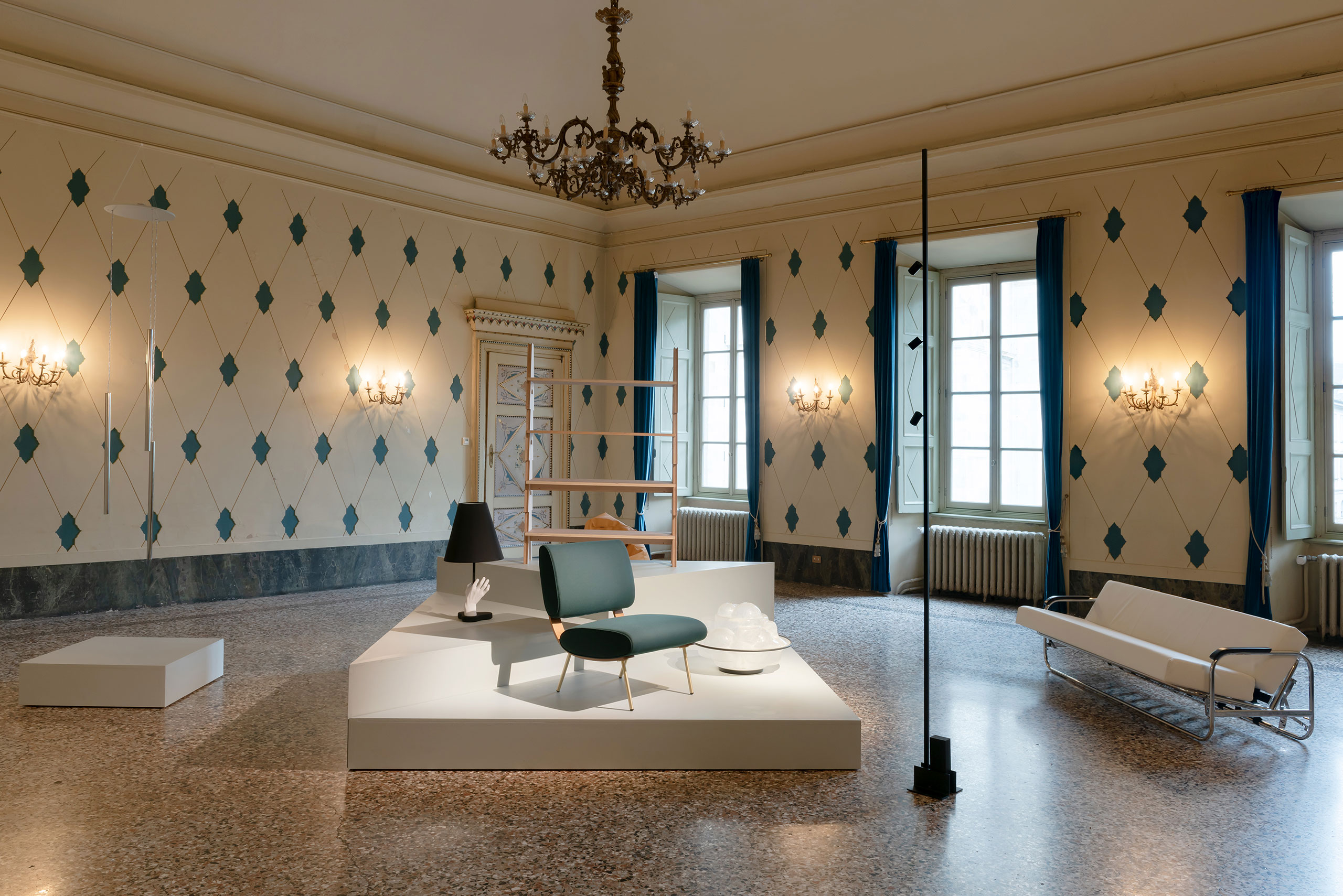 Installation view. History Repeating at Teatro Sociale Como, Sale del Ridotto. Photo Maurizio Cavallasca. Courtesy Lake Como Design Festival.