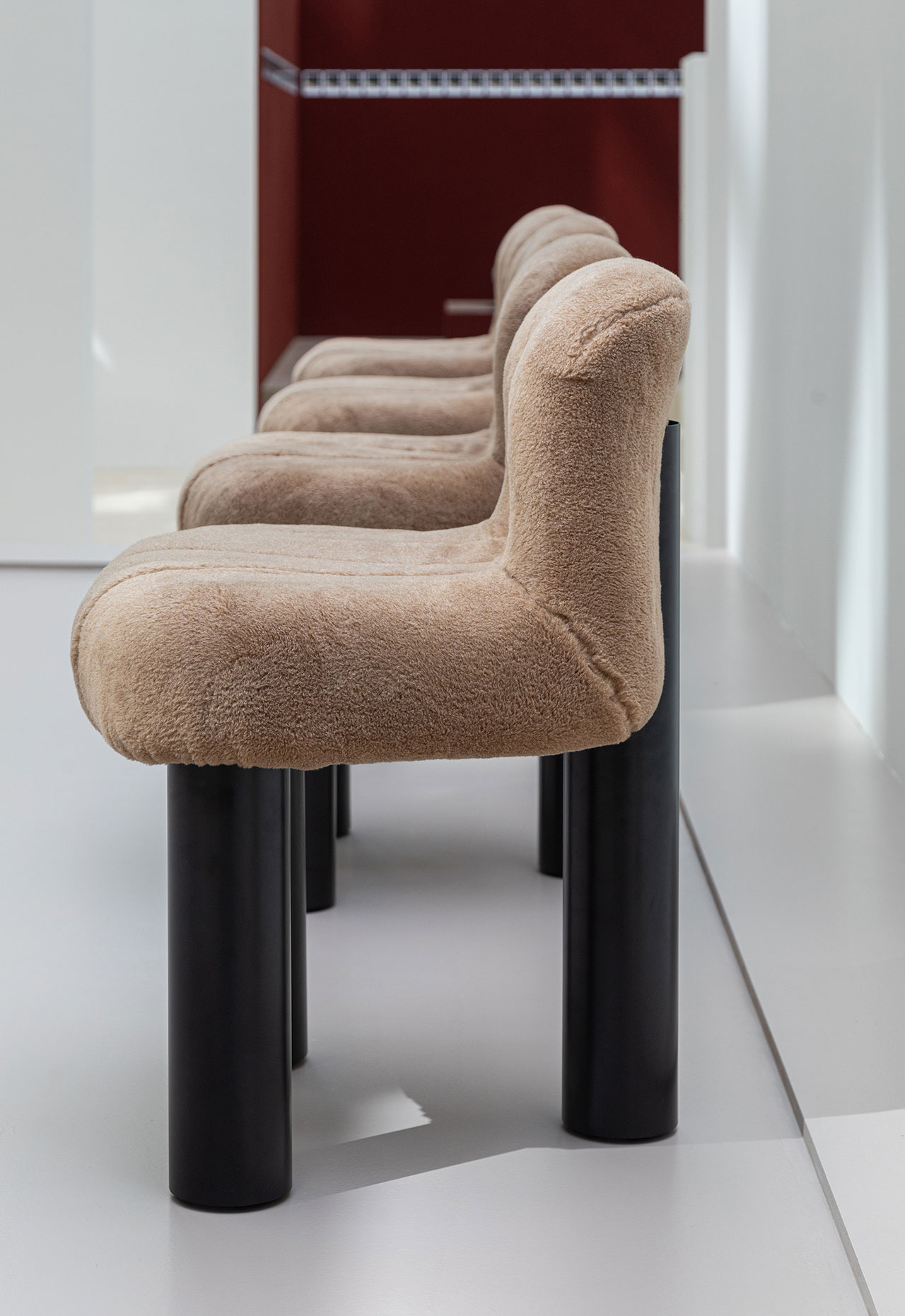 Botolo Armchair - High version. Designed by Cini Boeri for artflex in 1973. Upholstery: Loro Piana Interiors Cashfur in Caramel colour.
Photography © Loro Piana.