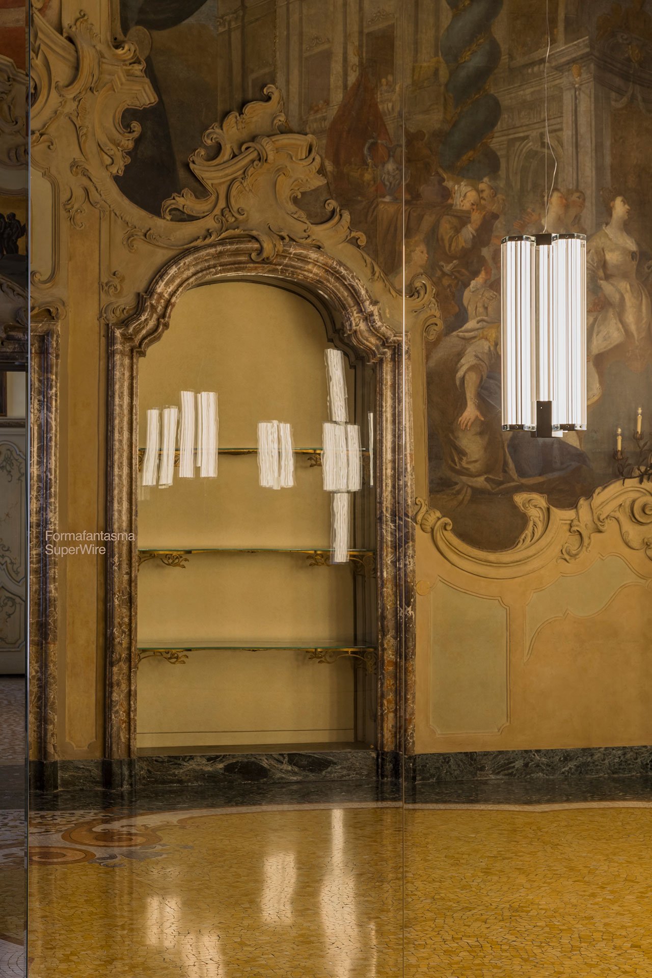 Flos at Palazzo Visconti. Milan Design Week, 2024.
SuperWire suspension lamp. Designed by Formafantasma for Flos.
Photo © Nicolò Panzeri.