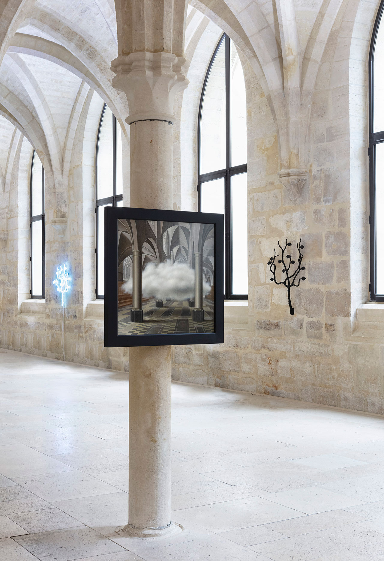 Installation view of Laurent Grasso's exhibition ANIMA at Collège des Bernardins, Paris, 2022. Photo Tanguy Beurdeley © Laurent Grasso - ADAGP, Paris 2022. Courtesy Perrotin.