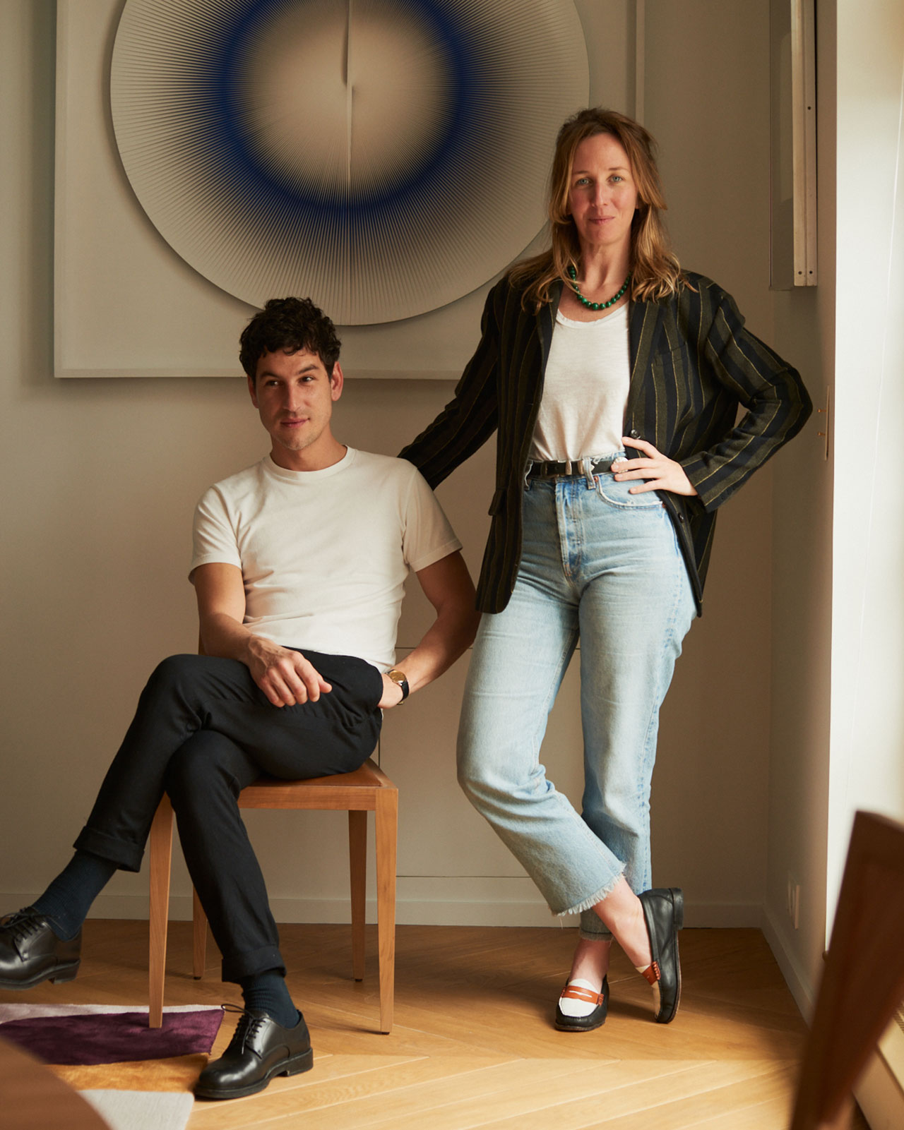 Samantha Hauvette and Lucas Madani, founders of Hauvette &amp; Madani.
Photography by Francois Coquerel.