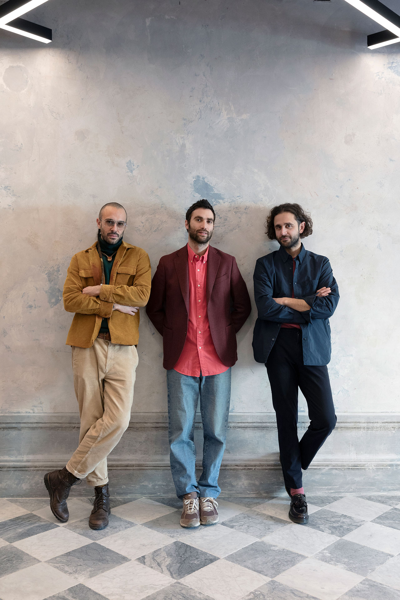 TIMOTHEE Studio founders, Andrea Mascagni (left), Cosimo Bonciani (middle) and Niccoló Antonielli (right).
Photography by Helenio Barbetta.
