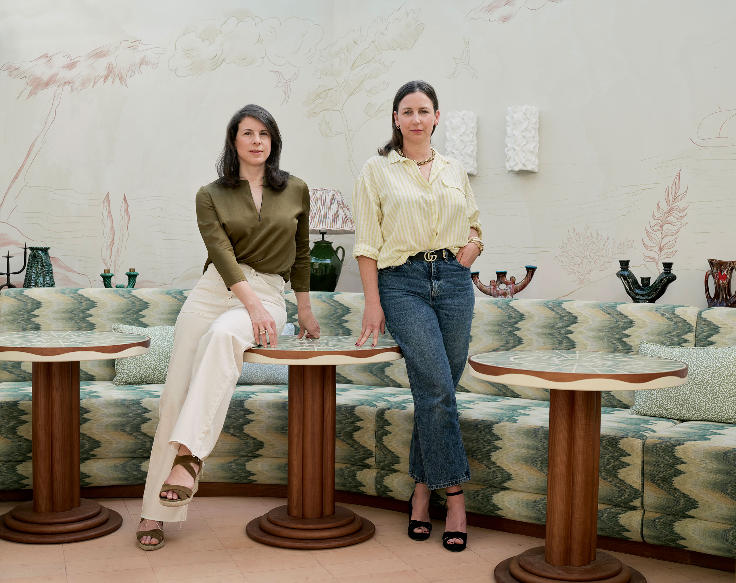 Interior designers Virginie Friedmann (right) and Delphine Versace. Photography by Christophe Coenon.