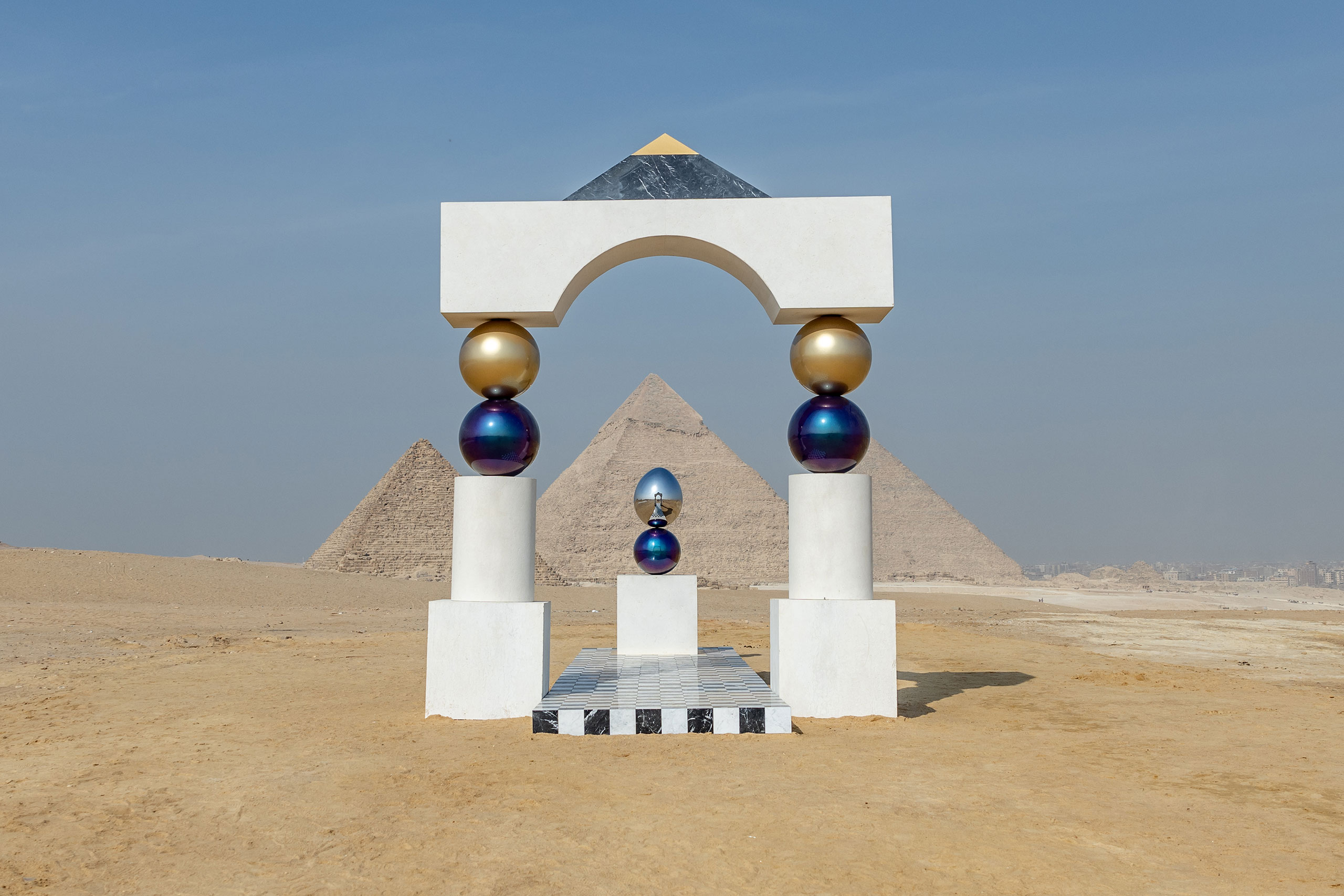"Mirror Gate " by Pilar Zeta. Installation view, “Forever Is Now III”, Art D’Egypte. © AFP