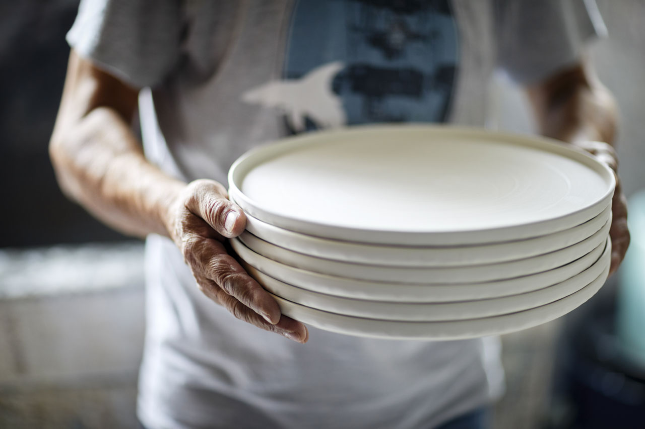 The making of "Mateus meets Sam Baron meets Yatzer" ceramic tableware collection.Photo by Per Ranung.