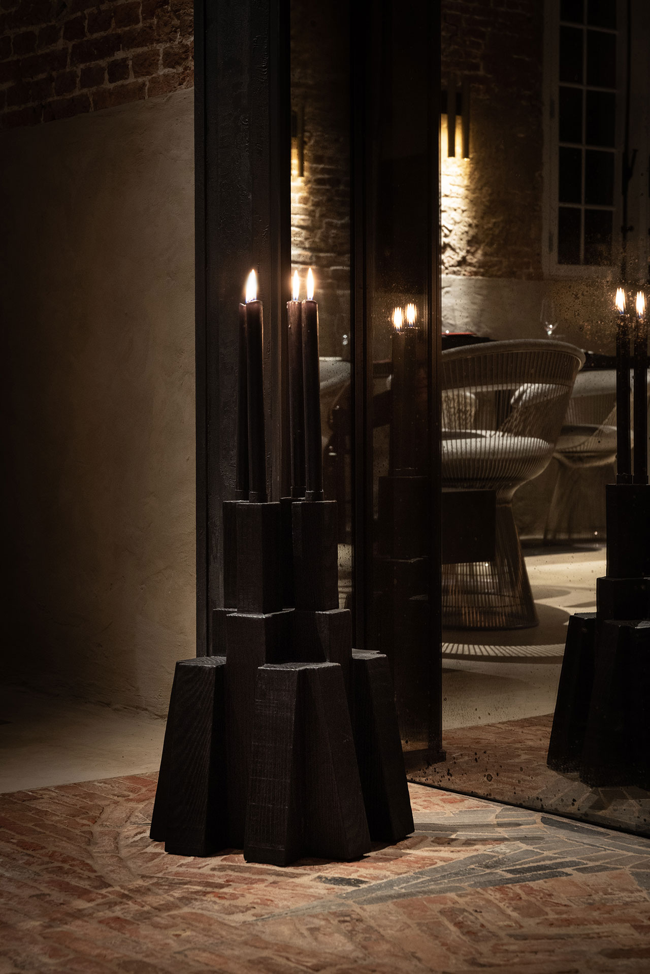 STABLE restaurant designed by Dieter Vander Velpen. Candle holder by Arno De Clerck. Photo by Patricia Goijens.