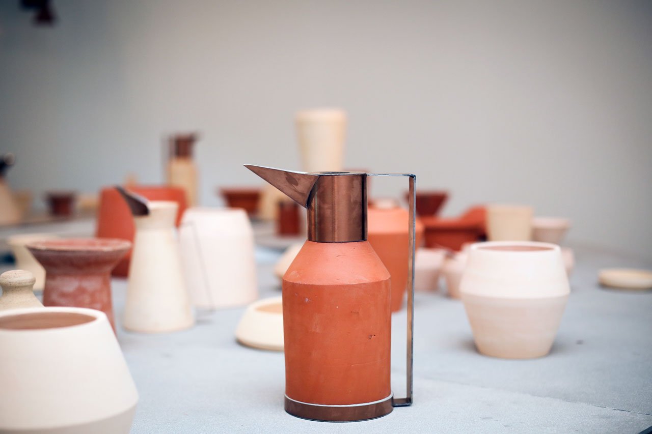An investigative collaboration between designers Maitham Al-Mubarak and Othman Khunji, and the team at Bahrain Authority for Culture &amp; Antiquities,. The process of renewing the dormant craft of pottery was presented as the generating of a customisation process and interactive exhibition.
Unearthing. Bahrain participation in Dubai Design Week, Abwab 2016.
