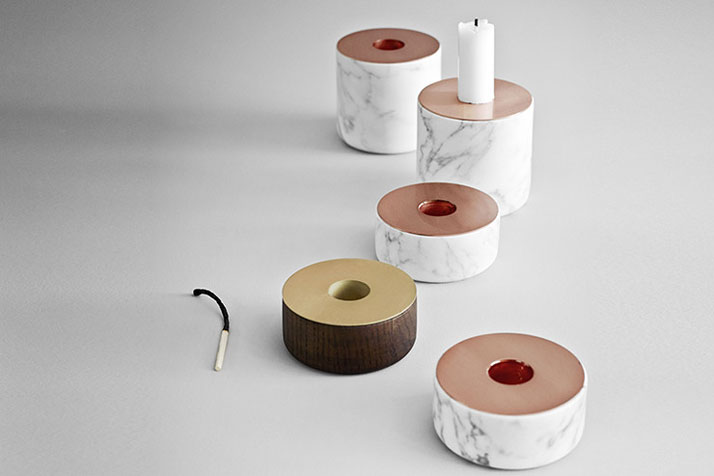 Chunk series of raw and robust candleholders for regular candles by Andreas Engesvik for Menu.