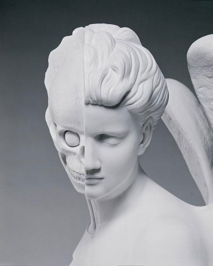 Damien Hirst, The Anatomy of an Angel, 2008 (detail).Carrara marble, Sculpture1870 x 980 x 785 mm | 73.6 x 38.6 x 30.9 in | Edition of 3 (indoor version)Photographed by Prudence Cuming Associates © Damien Hirst and Science Ltd. All rights reserved, DACS 2012.