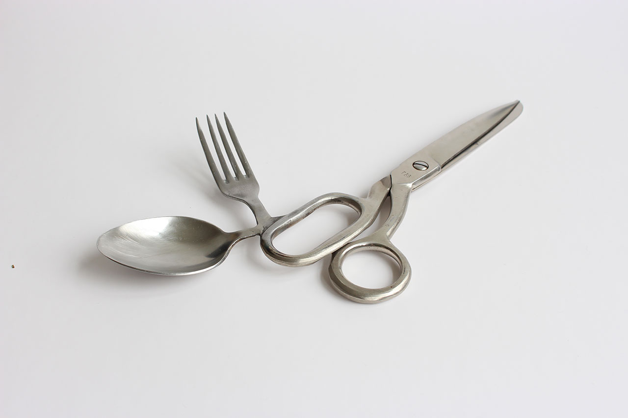 Scissors spoon fork from Nils Hint for Steinbeisser. Photo courtesy Steinbeisser.