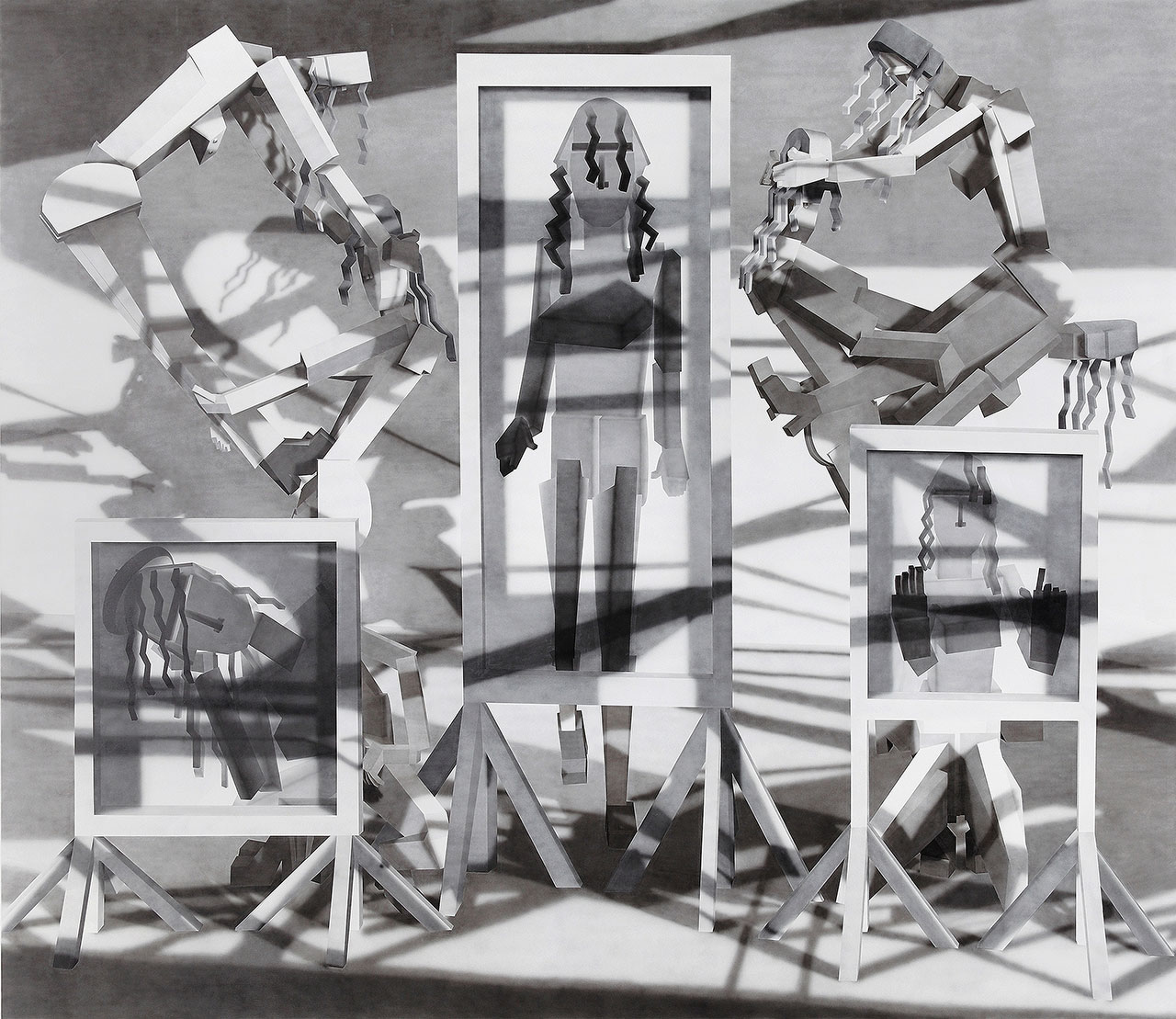 Avery Singer，无题，2015，布面丙烯，254 x 305 x 4.5 厘米。 由艺术家和柏林 Kraupa-Tuskany Zeidler 提供。 托马斯·穆勒摄。