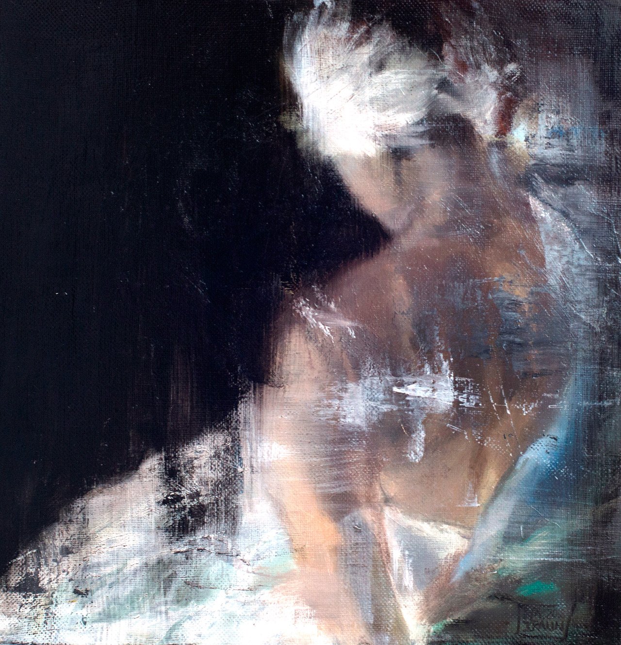 Rustam Iralin, The Rehearsal, 2015, 40x40cm, canvas, oil.