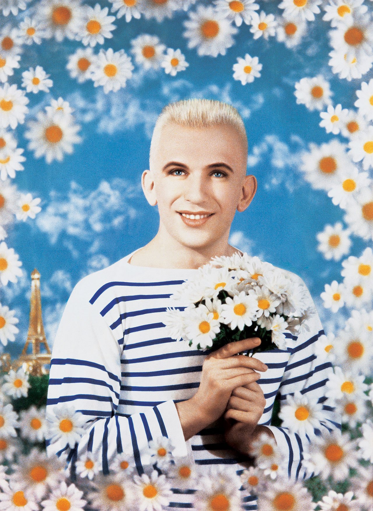 Pierre et Gilles, Jean Paul Gaultier, 1990. Designed specially to illustrate the cover of the autobiographical photo novel ''À Nous Deux la mode''. Painted photograph, framed by the artists 112 x 92 cm (framed). Private collection, Paris. Photo © Pierre et Gilles/Rainer Torrado.