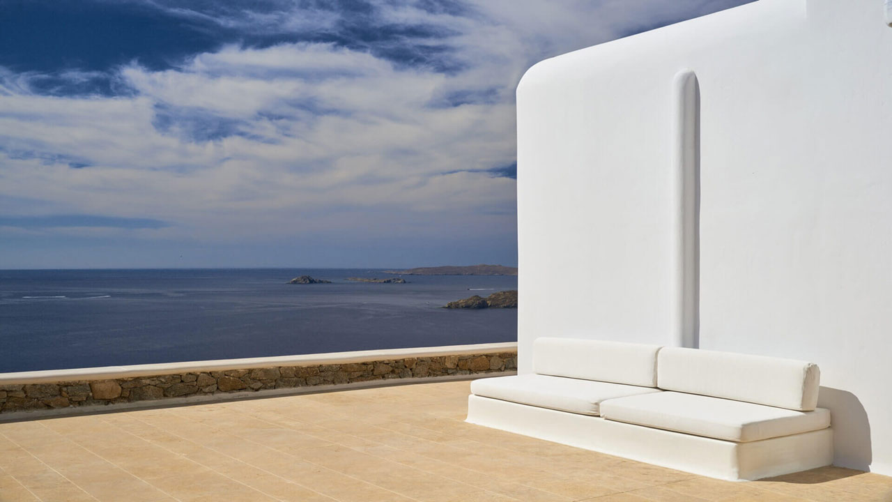 Biệt thự Indigo, Agios Lazaros, Mykonos.  Ảnh © Kinglike Concierge.