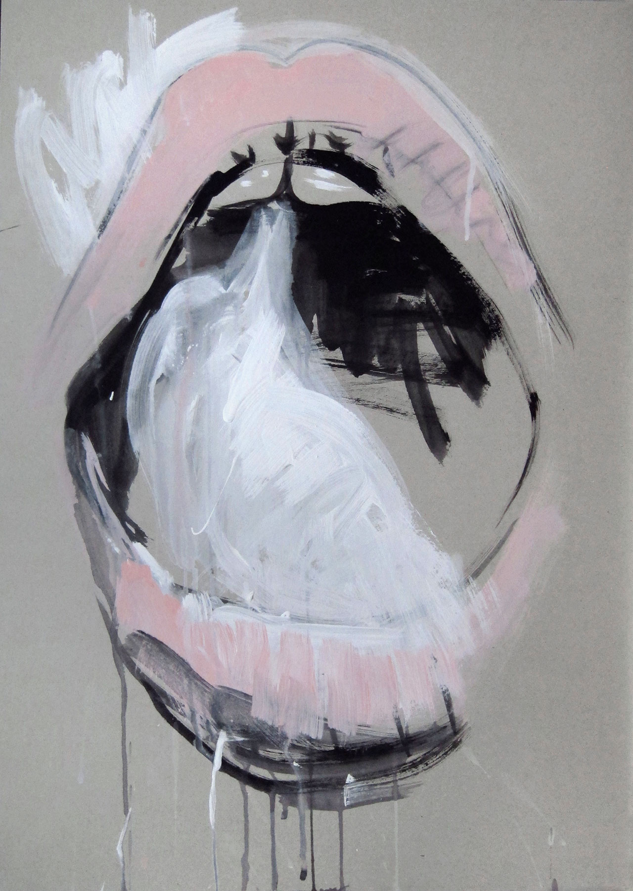 George Vaviloussakis, Untitled, 2014, acrylics on gray cardboard, 50x70cm.
