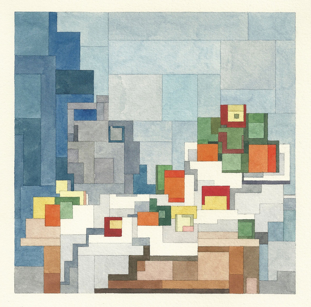 静物、窗帘、投手和水果碗，亚当·利斯特的艺术史 101 系列。（保罗·塞尚的原画，1893-1894 年）。