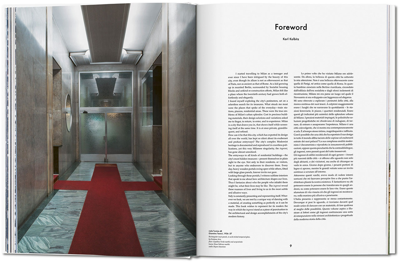 Entryways of Milan – Ingressi di Milano, book spread © Taschen.