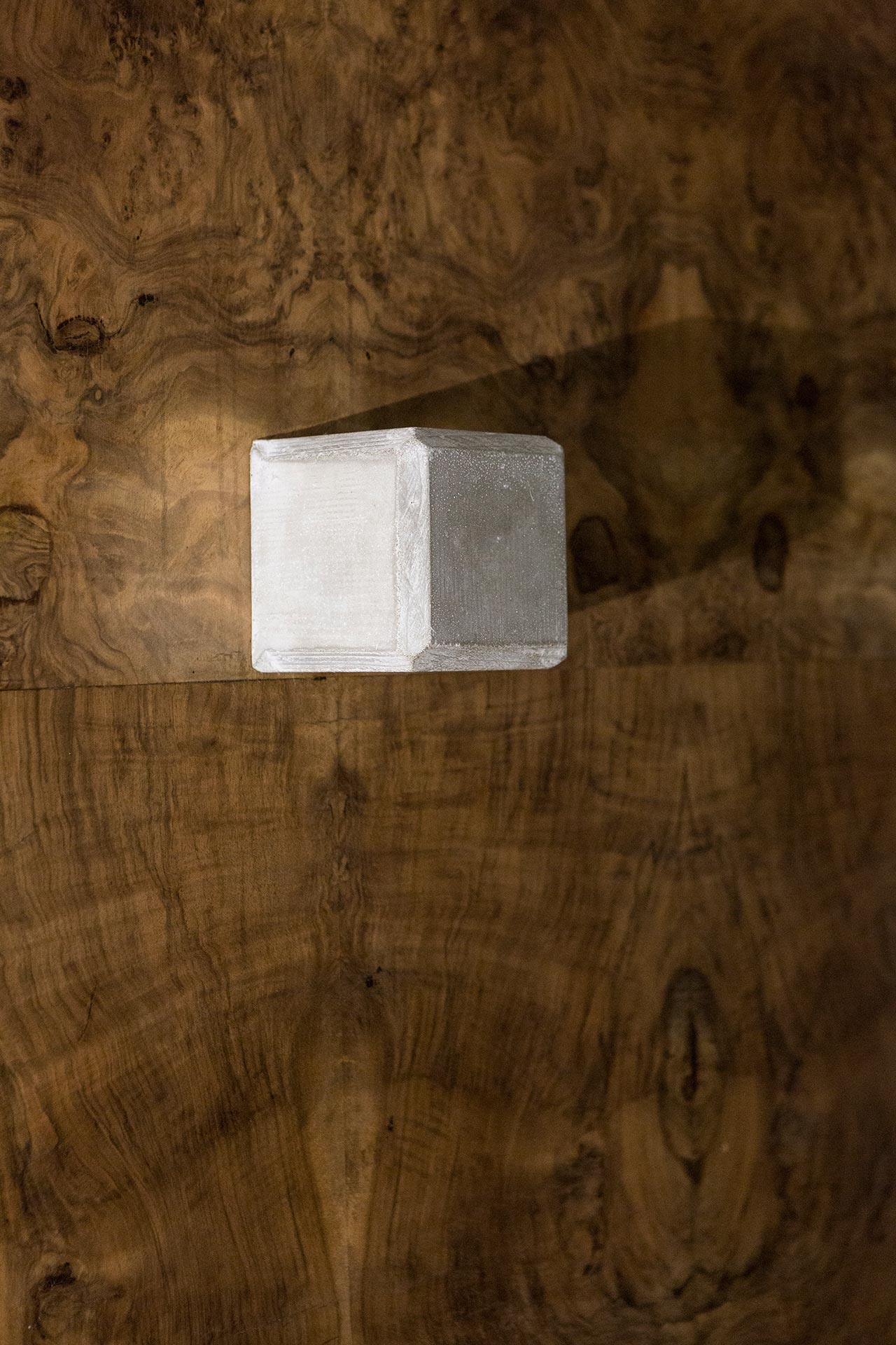 Nucleo (Piergiorgio Robino + Marzia Ricci), “Boolean” And (Footboard), 2017. Concrete, vintage furniture, 220 x 40 x 83h cm. Unique piece. Photo by Studio Pepe Fotografia.