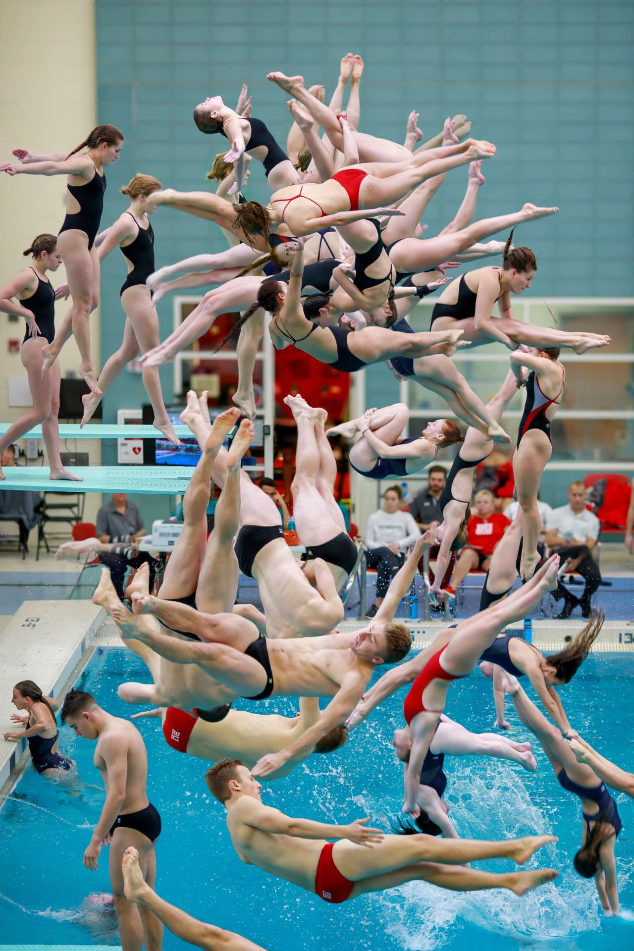 Pelle Cass, BU Terrier Dive Meet Day One from 'Crowded Field Series'. © Pelle Cass.