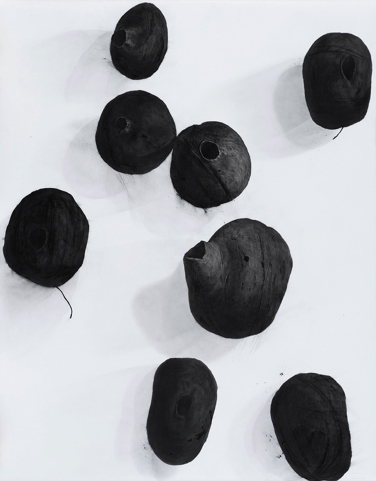 Dessin，1997 年。纸本木炭，145 x 114 厘米。 ©李裴。