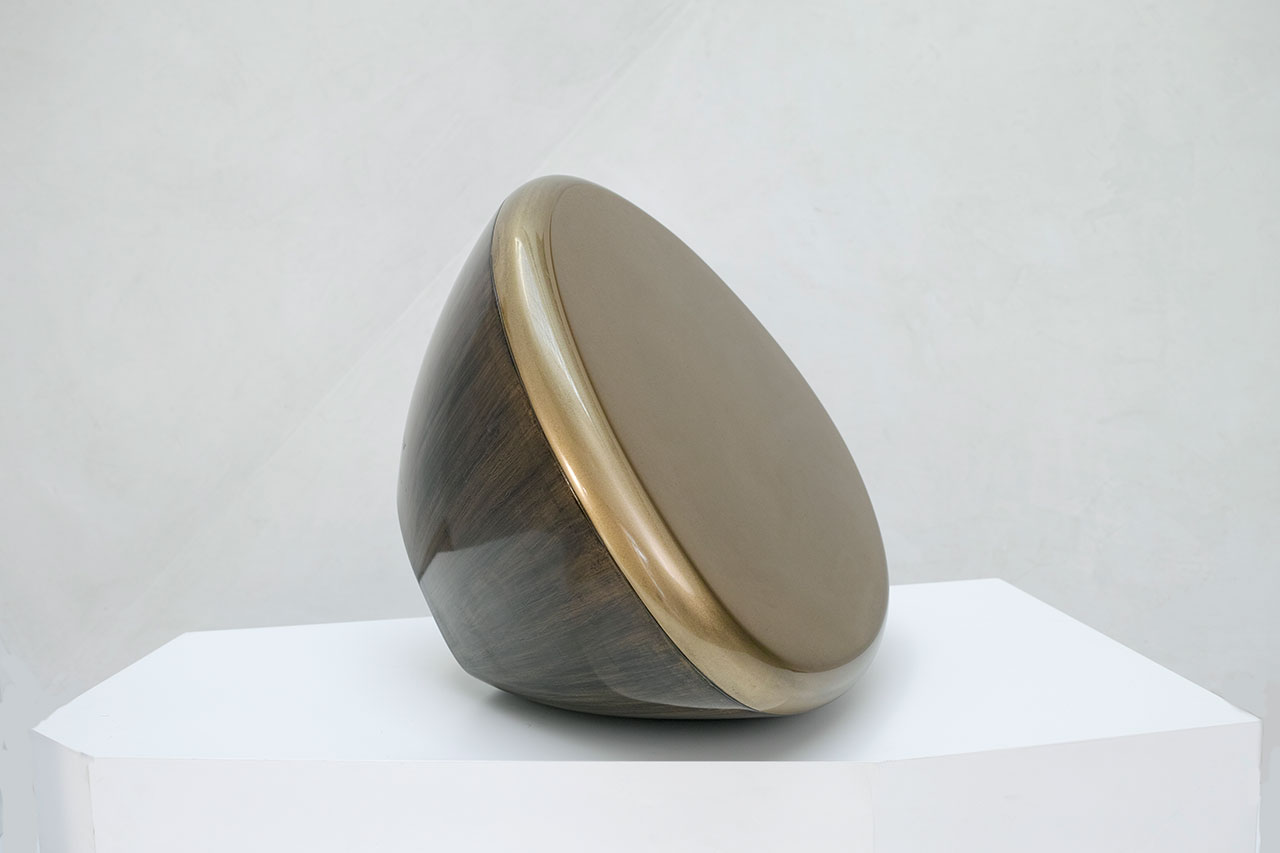 Georges Mohasseb, Chestnut. Resin, Liquid Metal finish. 60 x 57.8 x 38.9cm.