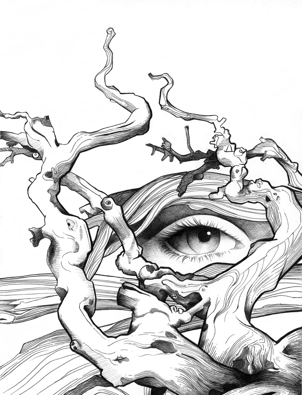 A sketch inspired by The Tree Of Desire by Gildo Medina. 