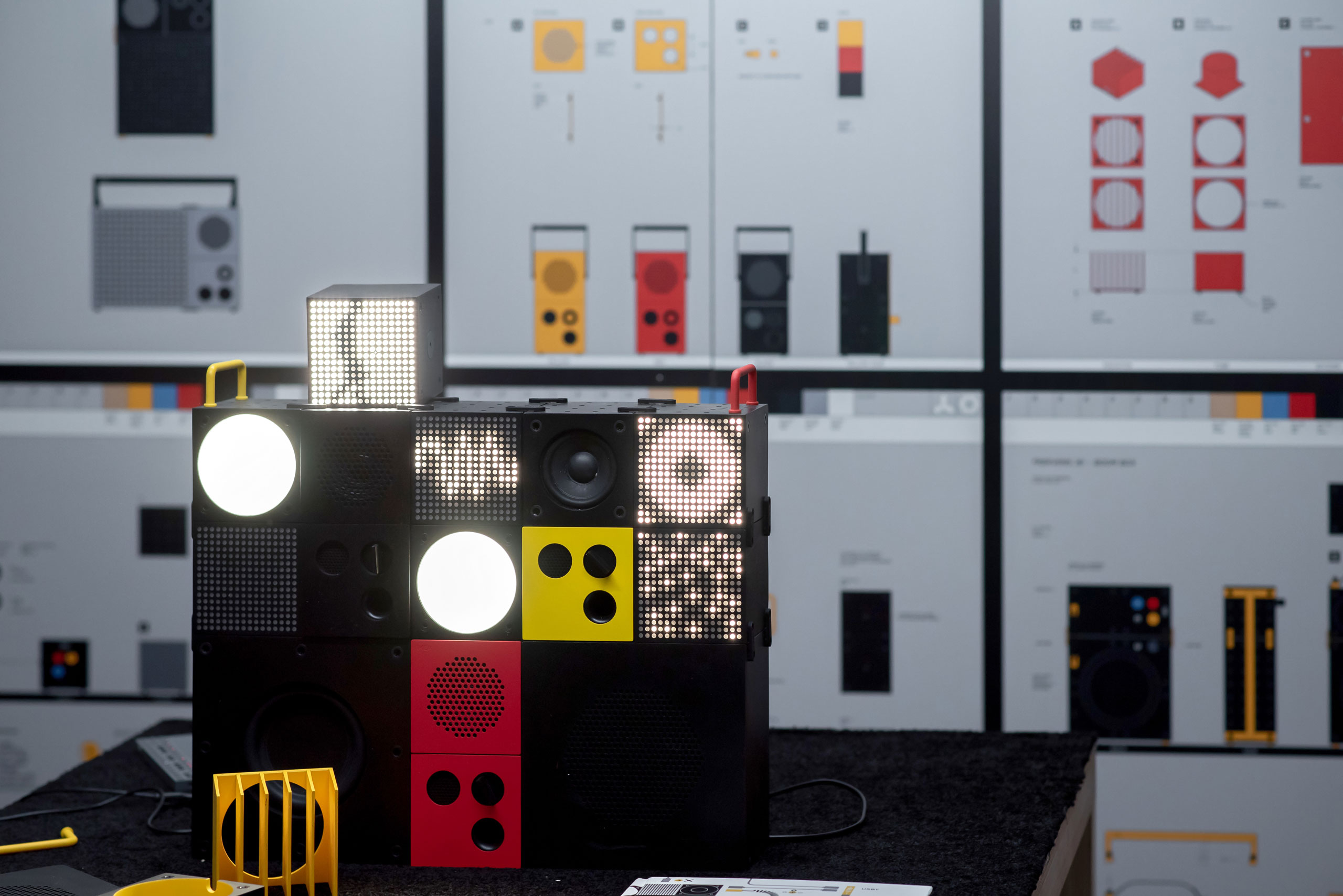 FREKVENS portable music collection by Ikea in collaboration with teenage engineering.Available for a limited time starting in September 2018.Photo by Elias Joidos, Älmhult, Sweden.