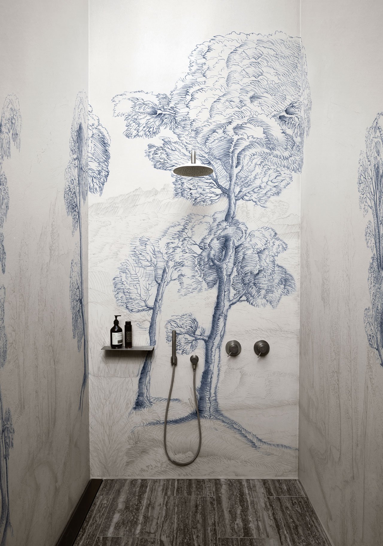 Inner Forest Wallpaper designed by Gunilla Zamboni for the WET SYSTEM™ Collection © Wall&amp;decò.