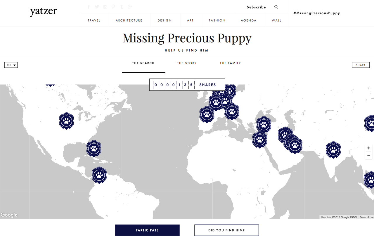 At the #MissingPreciousPuppy mini site you will see how many people have helped us find the puppy we’ve been searching for so long! Join them by downloading his missing poster and sharing it! If you don’t know where he is hiding maybe your friends do! 