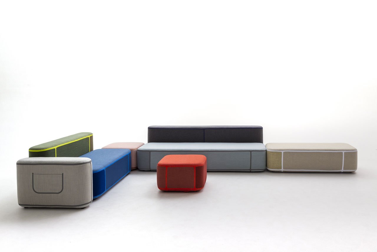 TAPE modular range of seats (and small tables) by Benjamin Hubert for MOROSO.