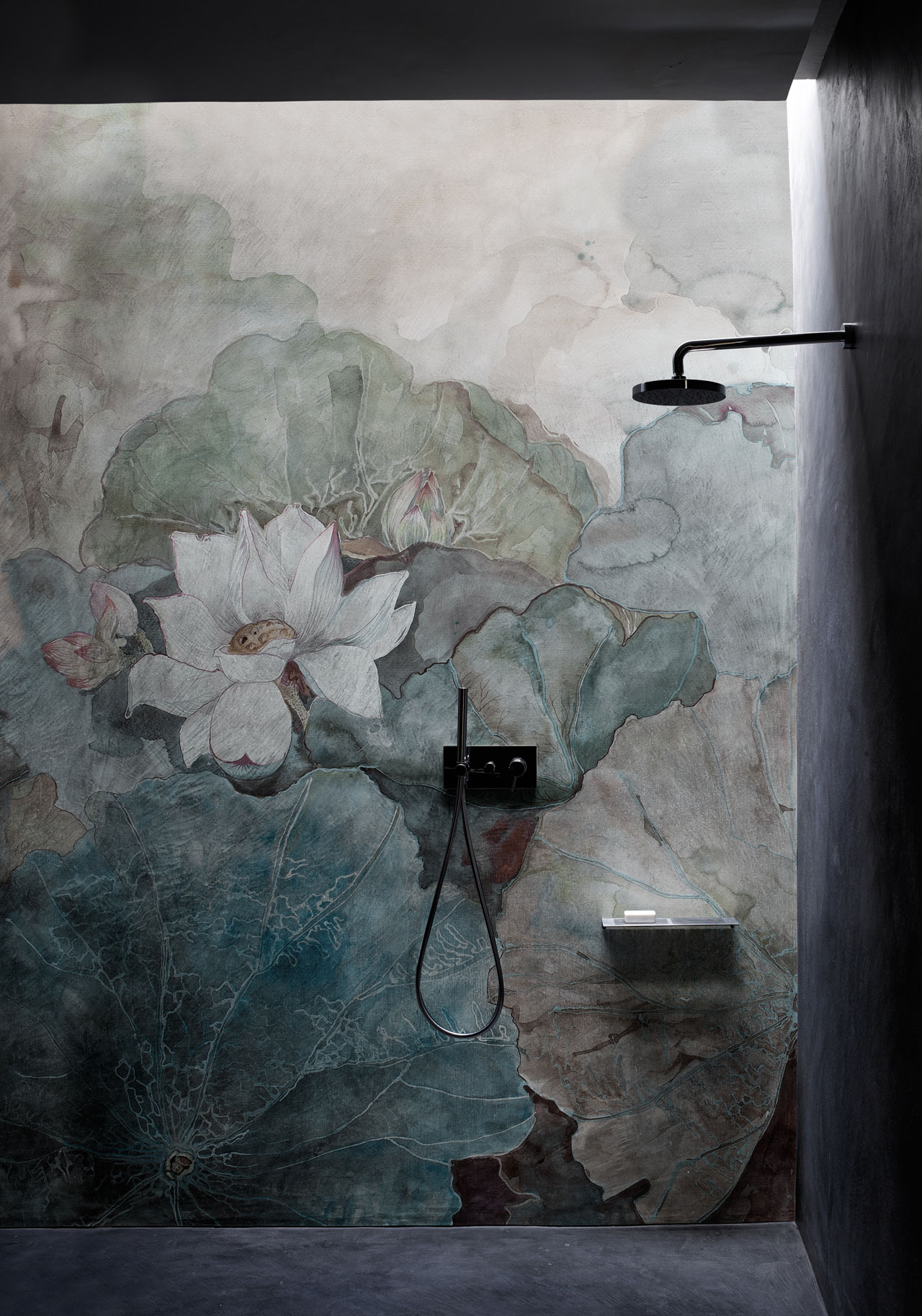 Niveum Wallpaper designed by Eva Germani for the WET SYSTEM™ Collection © Wall&amp;decò.