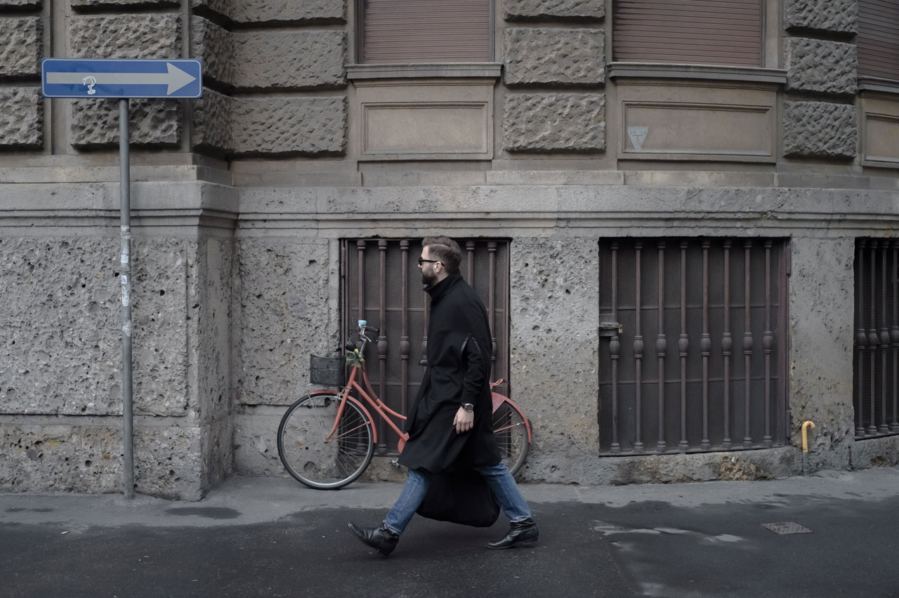 Costas Voyatzis during the filming of Panerai Traits Chapter II : DESIGN in Milan, Italy. Photo by Elias Joidos.