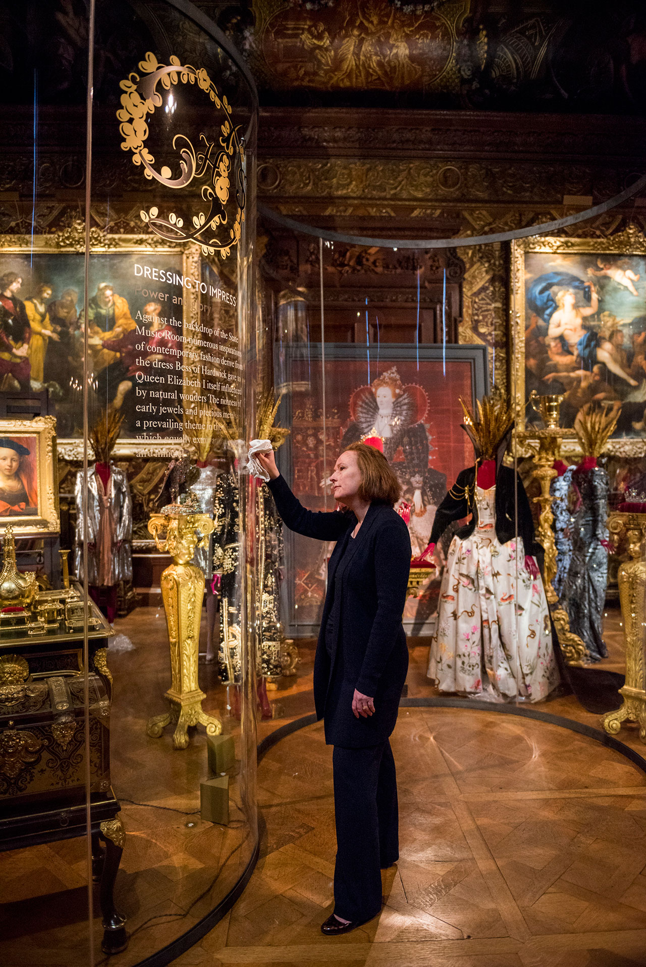 Chatsworth's Justine Kouparri at the opening of House Style. Photo courtesy Chatsworth House Trust.