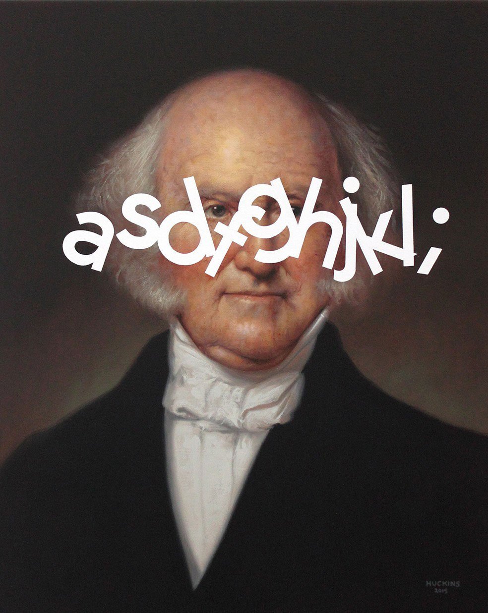 Shawn Huckins, Martin Van Buren: A Sign of Frustration or Excitement, acrylic on canvas, 20 x 16 in (51 x 41 cm), 2015. 