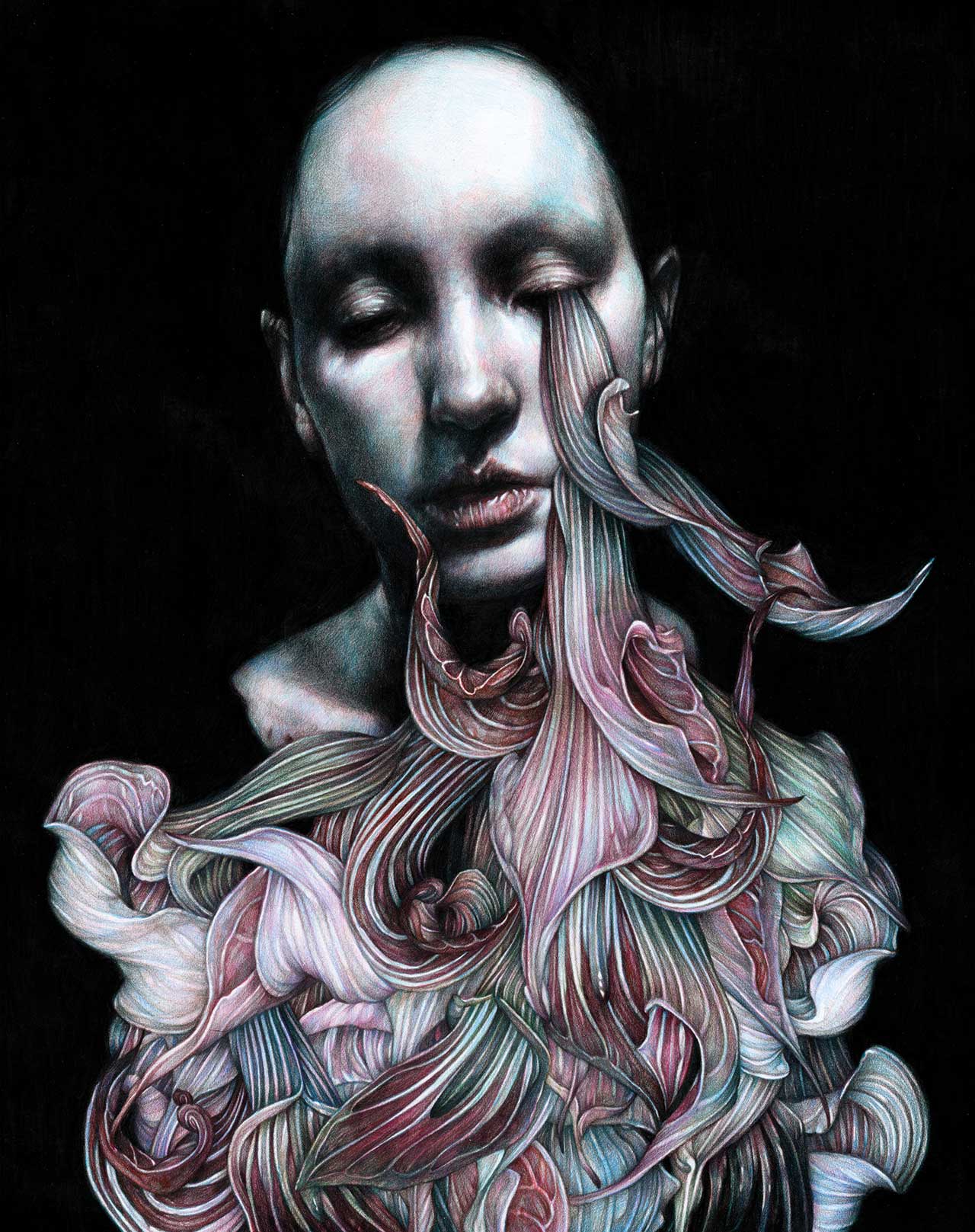 Marco Mazzoni, Madre, 2016. Colored pencils on paper, 48 x 38cm © Marco Mazzoni.