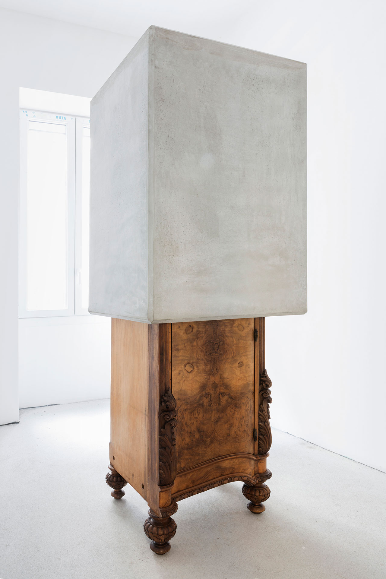 Nucleo (Piergiorgio Robino + Marzia Ricci), “Boolean” And  (Cabinet), 2017. Concrete, vintage furniture, 72 x 80 x 218h cm. Unique piece in an edition 1+1. Photo by Studio Pepe Fotografia.