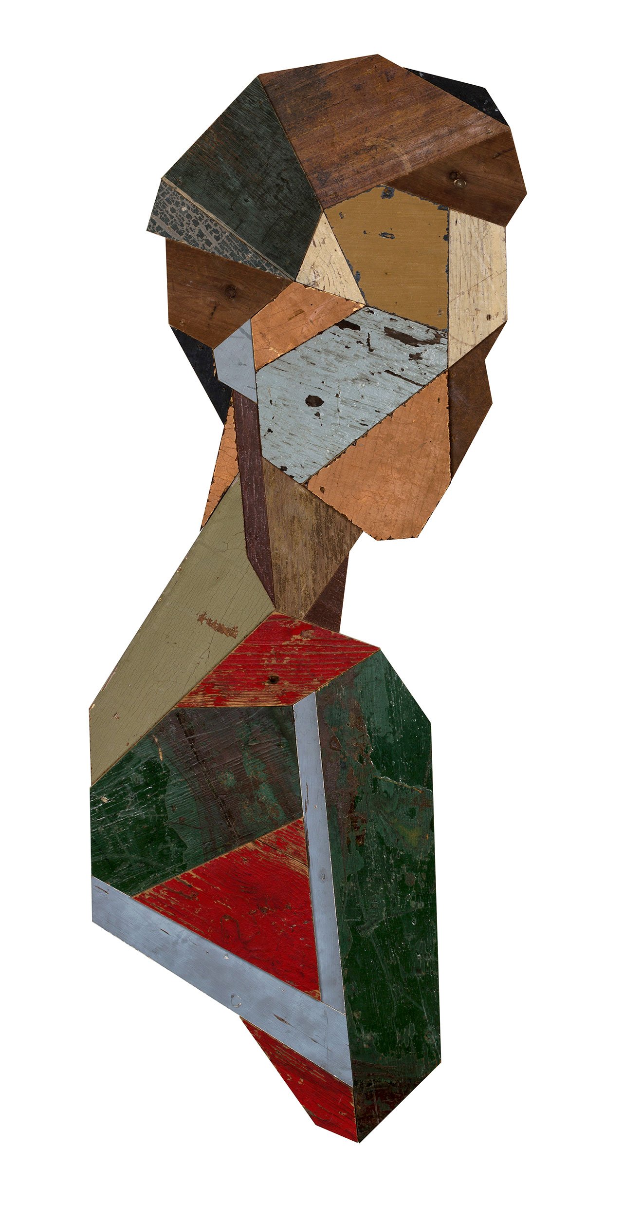 Miss Gloria, 2015. Recycled wood sculpture, 112 x 51,5 cm. Photo © Strook.